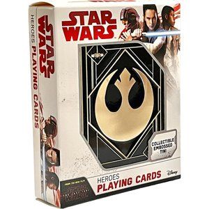 🆕 STAR WARS THE LAST JEDI HEROES PLAYING CARDS DECK in COLLECTIBLE EMBOSSED TIN